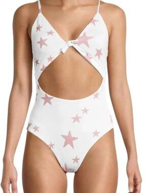 CHASER Star-Print Cutout One-Piece Swimsuit Like New Medium